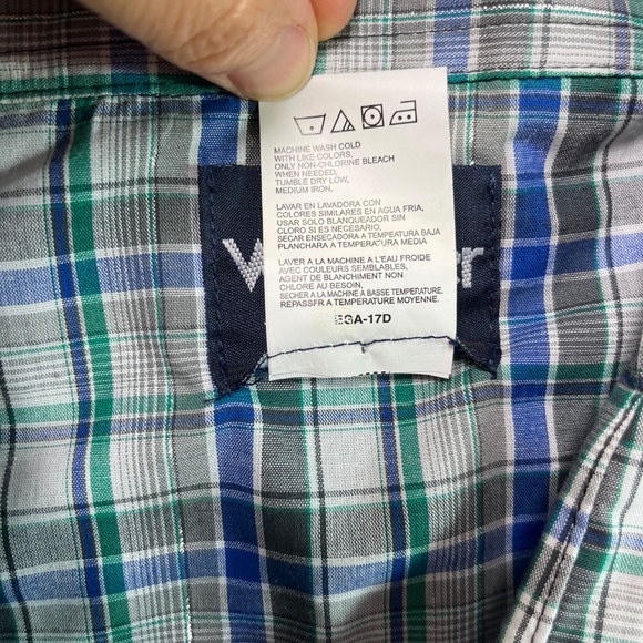 WRANGLER Men’s 2XL Short Sleeve, Snap Button Down, Plaid Western Shirt - Picture 9 of 10